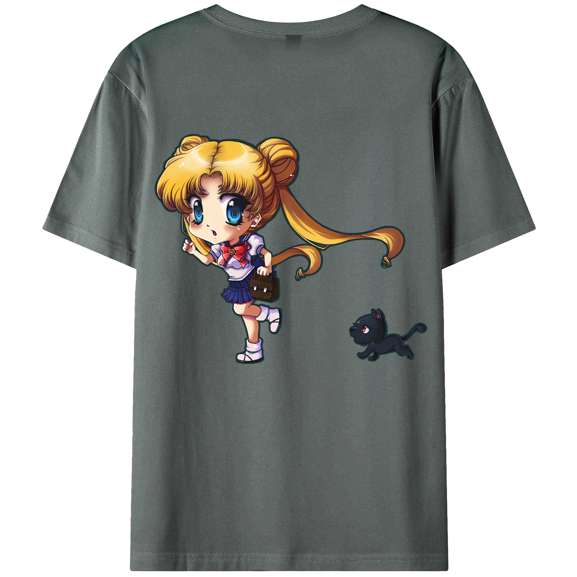 （画像用） 美少女戦士セーラームーン 愛野 美奈子 あいの みなこ Sailor Moon Aino Minako 綿100％ メンズ半袖Tシャツ（バックプリント） 通気性
